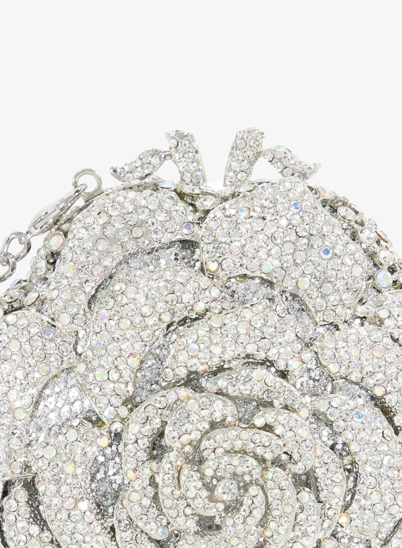 Dune London Floral Diamante Embellished Clutch - Image 3